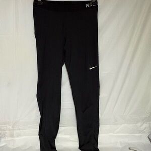 Nike Black Leggings with White Swoosh Logo
